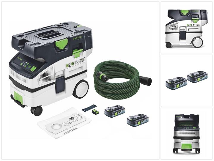 Image du produit Festool CTLC MINI I Aspirateur sans fil 36V (2x 18V) catégorie de poussière L + 2x Batteries 4,0 Ah (Système d'aspiration)