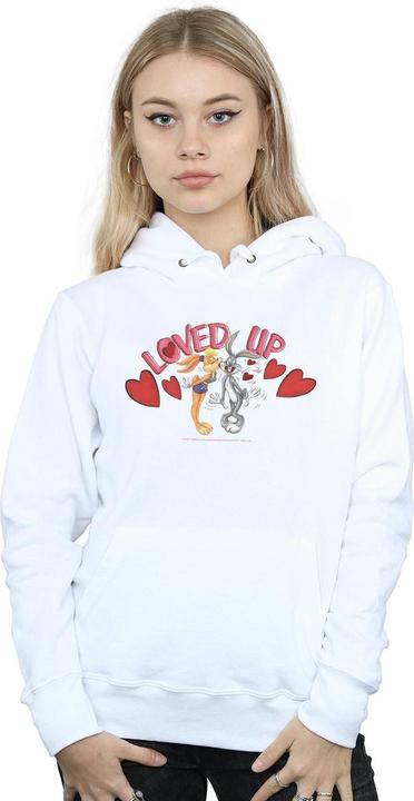 Actual product image Looney Tunes Womens/Ladies Bugs Bunny And Lola Valentine's Day Loved Up Hoodie (XXL)