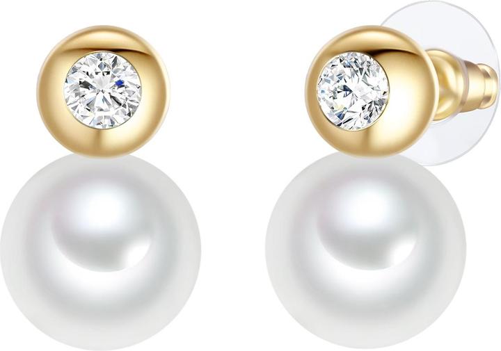 Produktbild Lulu & Jane Messing Glaskristall Muschelkernperle gelbgold - 33116 (Messing)