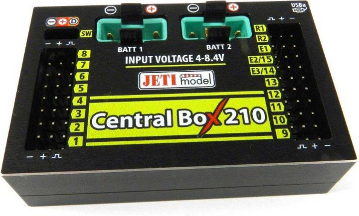 Actual product image Jeti Battery backer Central Box 210 + 2x Rsat2 + Magentic SW