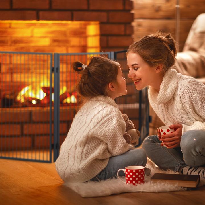 Actual product image Relaxdays Fireplace guard (220 x 1.5 x 76 cm)