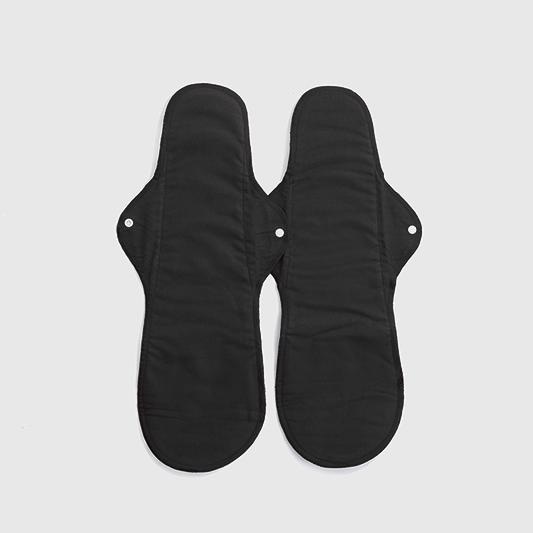 Image du produit ImseVimse Serviettes hygiéniques extra-longues "Nuit" En coton bio 2 pcs Noir (2 x, Tampons sanitaires)