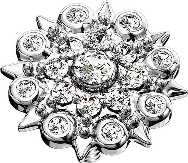Produktbild Star Piercing Dermal Anchor silber Vintage Blume (Chirurgenstahl 316L, Messing)