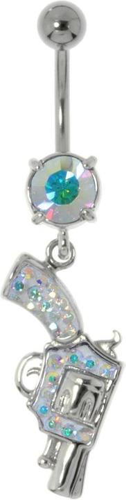 Actual product image Bijouteria Bellypiercing (Surgical steel 316L, Brass rhodium plated, Crystal)