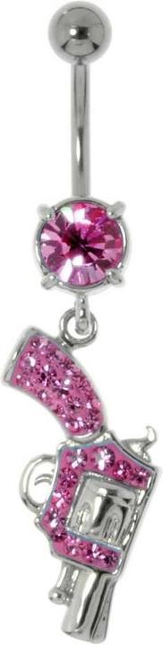 Produktbild Bijouteria Bauchpiercing (Chirurgenstahl 316L, Messing rhodiniert, Kristall)