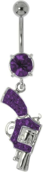 Bijouteria Bauchpiercing (Chirurgenstahl 316L, Messing rhodiniert, Kristall)