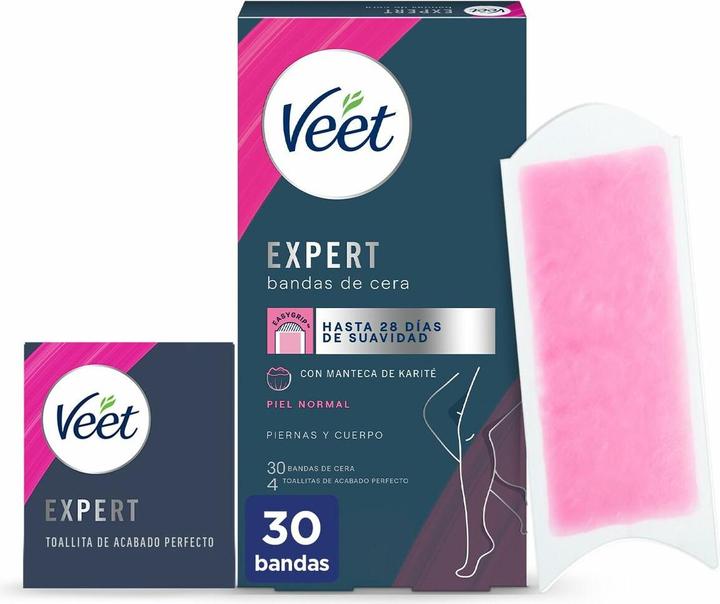 Produktbild Veet Expert Cold Wax Strips for Hair Removal from Legs and Body with Shea Butter 30 Strips (30 x)
