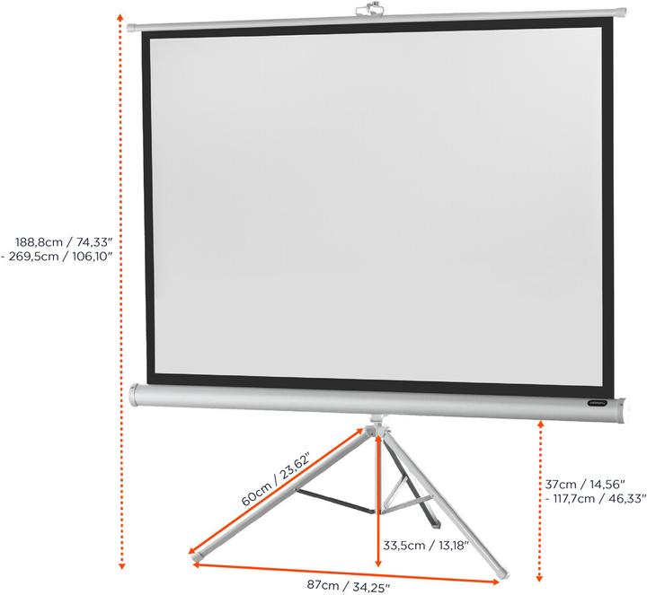 Actual product image Celexon Economy tripod screen - Projection screen with tripod - 221 cm (87") (87", 4:3)