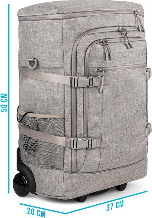 Immagine prodotto Normani Handgepäck Rucksack mit Trolleyfunktion + kleiner Rucksack (45 l, Bagaglio a mano (fino a 50 litri))