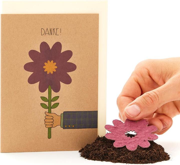 Produktbild Die Stadtgärtner Grusskarte Danke mit Saatgut für Blumen (1 Stk.)