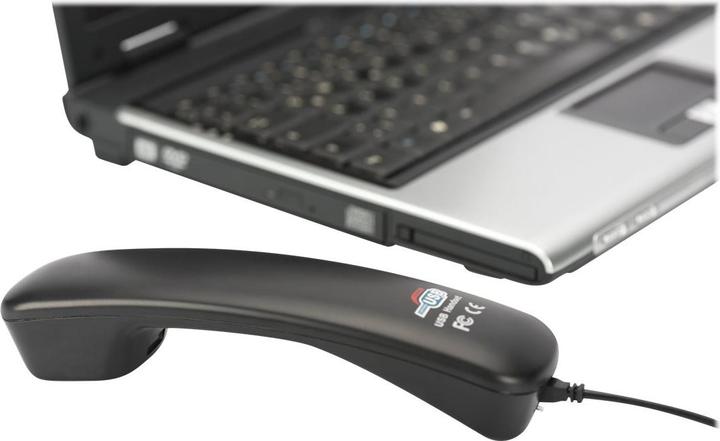 Actual product image Digitus Telephone Hoerer USB for Skype MSN ICQ X-lite Dialpad MediaRing Net2phone etc. black