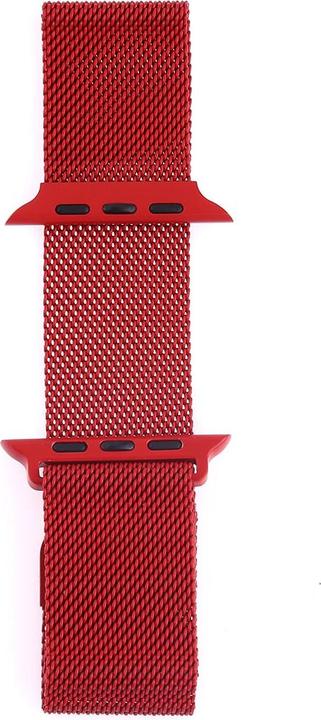 Actual product image Cover-Discount Apple Watch 42 / 44mm - Milanaise stainless steel bracelet red (42 mm, 44 mm, Stainless steel)