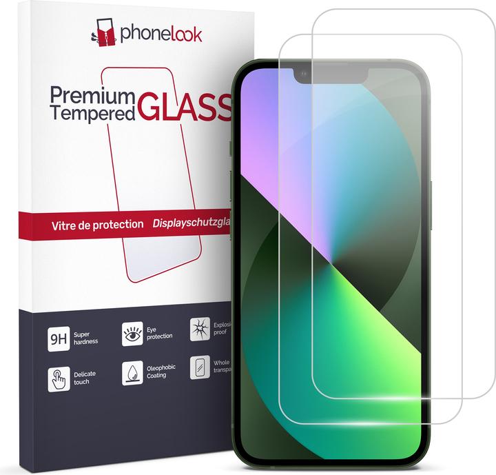 Produktbild PhoneLook 2er Set Panzer Glas Displayschutzfolie (Apple iPhone 13)