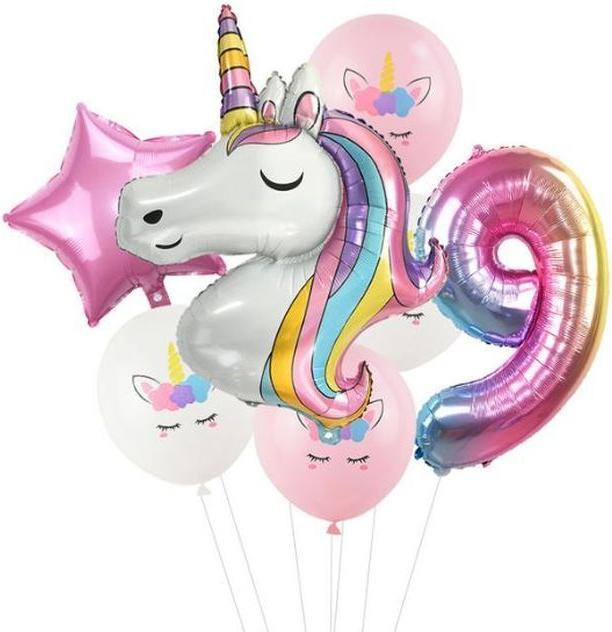 Produktbild MU Style Rainbow Series Einhorn Luftballon Set (7-tlg.)