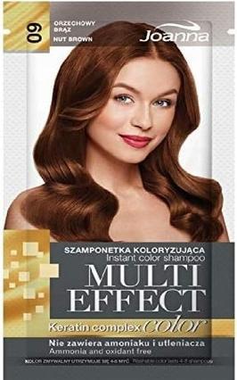 Joanna Multi Effect Keratin Complex Color Instant Color Shampoo 09 Walnut Brown 35G (Flüssiges Shampoo)