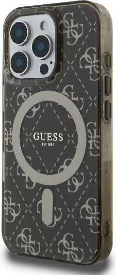 Actual product image Guess GUHMP16LH4DTEW iPhone 16 Pro 6.3" brązowy/brown hardcase IML 4G Background MagSafe (Apple iPhone 16 Pro)