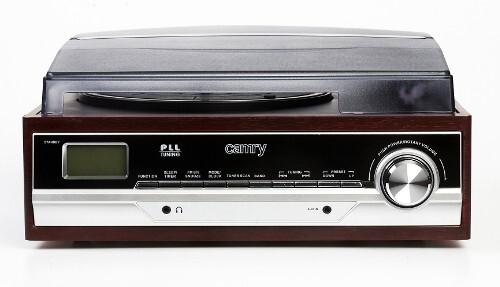 Actual product image Camry CR 1113 Audio turntable with belt drive, cappuccino, chrome, wood (Semi-automatic)