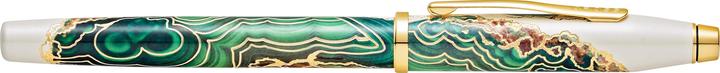 Actual product image Cross Wanderlust Borneo M fountain pen gift box (Gold, White lacquer, Motif Borneo, Green, 1 x)