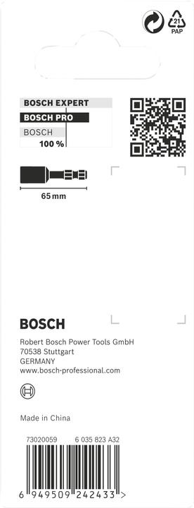 Voedingswaarden en ingrediënten Bosch Professional Zubehör PRO Moeraanzetter Slag, 1/2" x 65 mm, 2 9/16" x 65 mm (1/2")