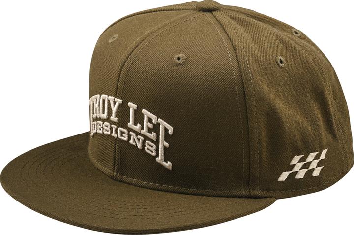 Troy Lee Designs Flat Bill Snapback Cap, Scholar, olive, one size (One Size)