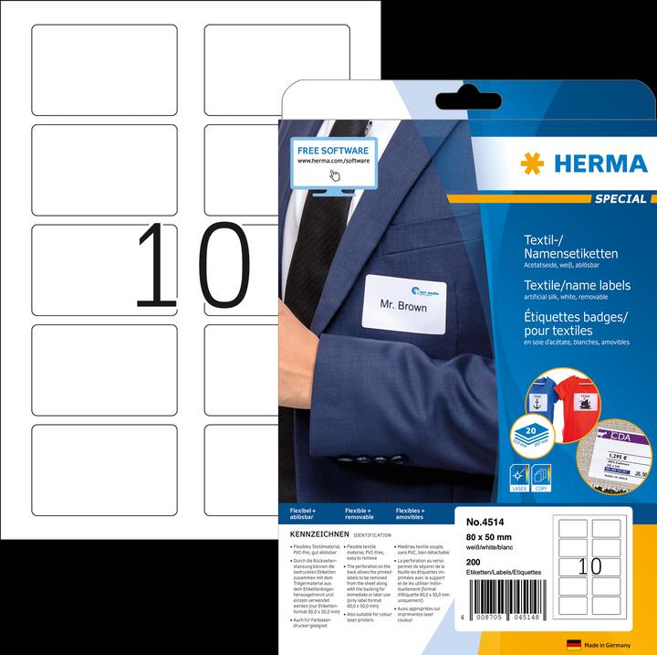 Image du produit Herma Étiquettes de nom A4 amovibles
