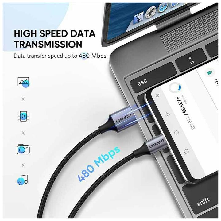 Produktbild Ugreen USB-C zu USB-A 2.0 Kabel (3 m, USB 2.0)