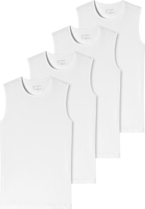 Actual product image Schiesser 4-Pack - 95/5 - Organic Cotton Tank Top / Undershirt with Round Neck (S)