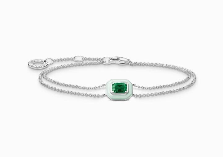 Image du produit Thomas Sabo Bracelet avec pierre verte argent (19 cm, Émail, Argent 925)