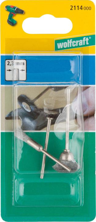 Actual product image wolfcraft wolfcraft 1 steel wire mini brush set 3 pcs.