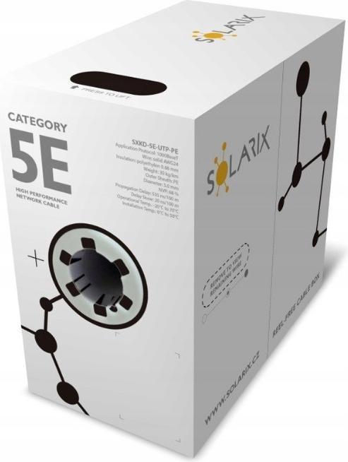 Actual product image Solarix Cable Instalacyjny Cat5e Utp Pe Fc (U/UTP, CAT5e, 305 m)