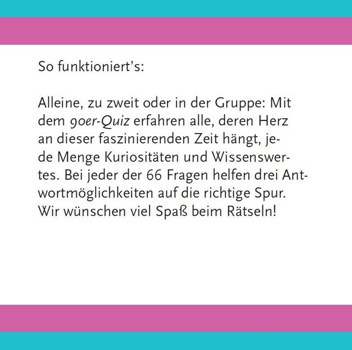 Actual product image The 90s Quiz (German)