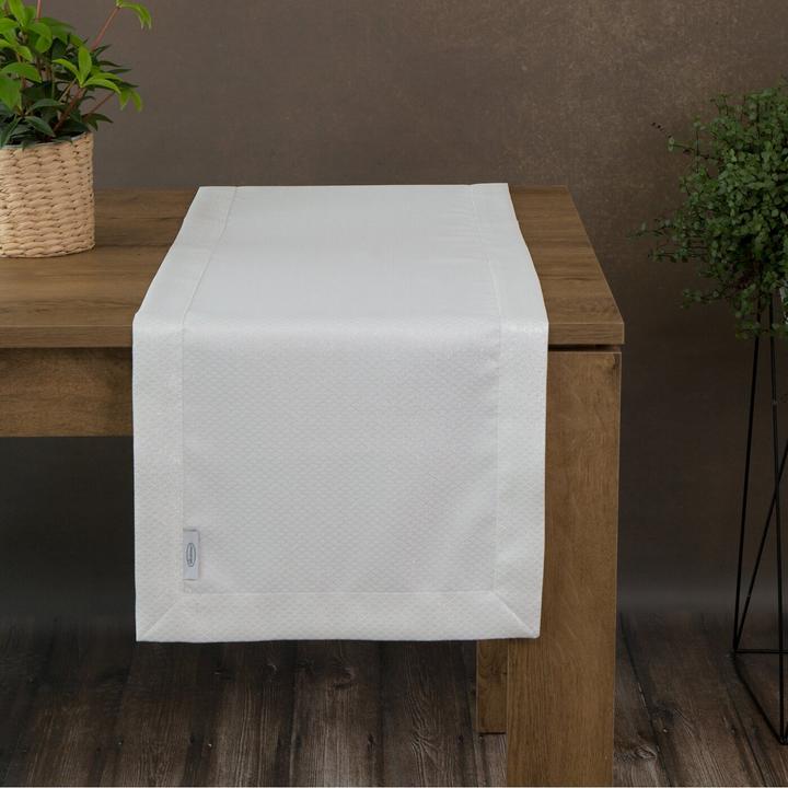 Image du produit Eurofirany Chemin de table JOWITA décoré de fils argentés brillants dans un motif géométrique avec une élégante (40 x 180 cm)