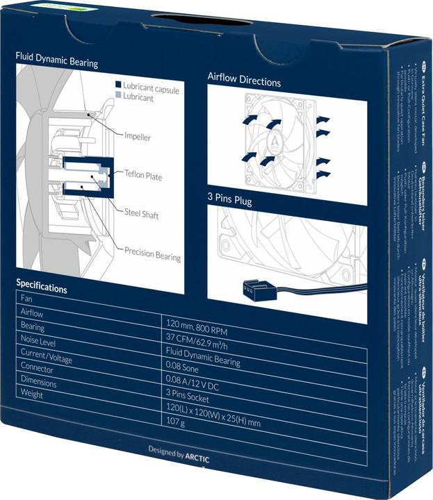 Produktbild Arctic Lüfter 120*120*25 F12 Silent (black) (120 mm, 1 x)