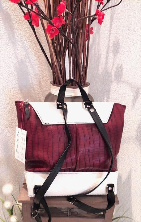 Actual product image Tooitaly Fashion Backpack Upcycling from Recycled PET Bottles from the Sea No.20 Hand Made in Ital