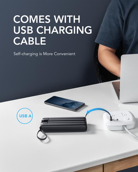 Immagine prodotto Veger C20 Powerbank con cavo - 20'000mAh (20000 mAh, 10 W, 77 Wh)