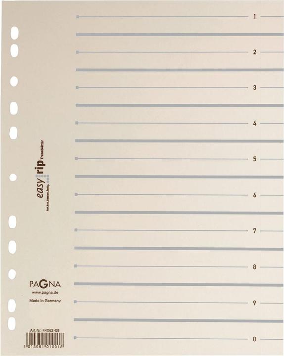 Actual product image Pagna Dividers Easy Rip 1-0 beige, 100 pcs.
