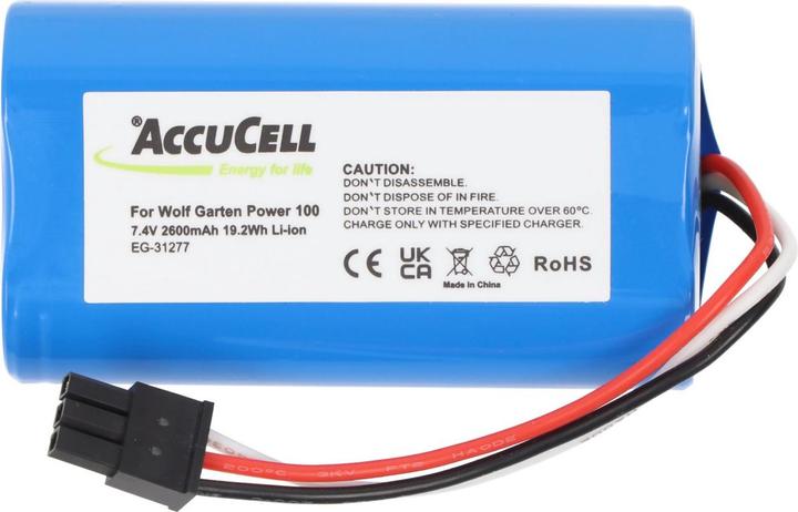 Actual product image AccuCell Battery Wolf Garden Power 100 (7.4 V)