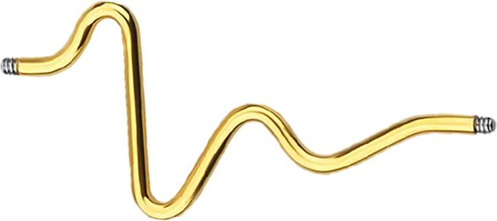 Produktbild Star Piercing Barbell-Stab vergoldet Herzschlag (Chirurgenstahl 316L)