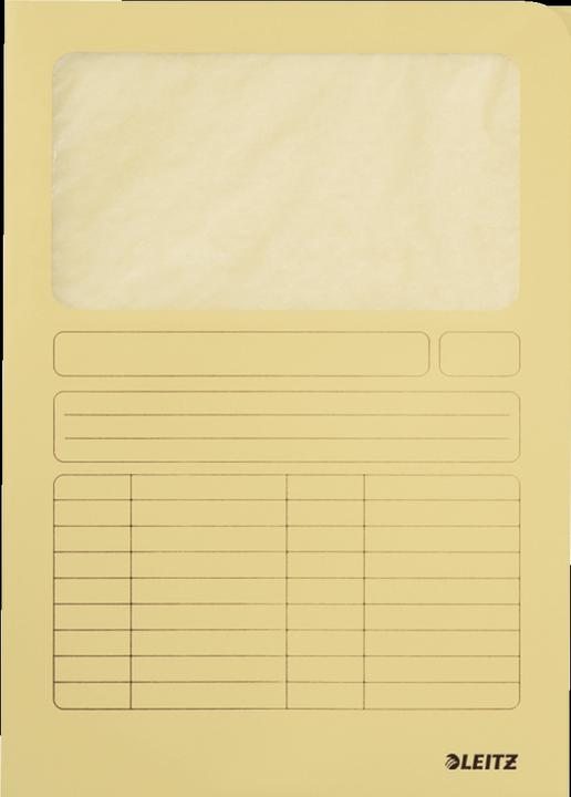 Produktbild Leitz Sichtmappe, DIN A4, Karton, mit Sichtfenster, gelb 160 g/qm, Oberteil mit beschriftbarem Druck (A4, 100 x)