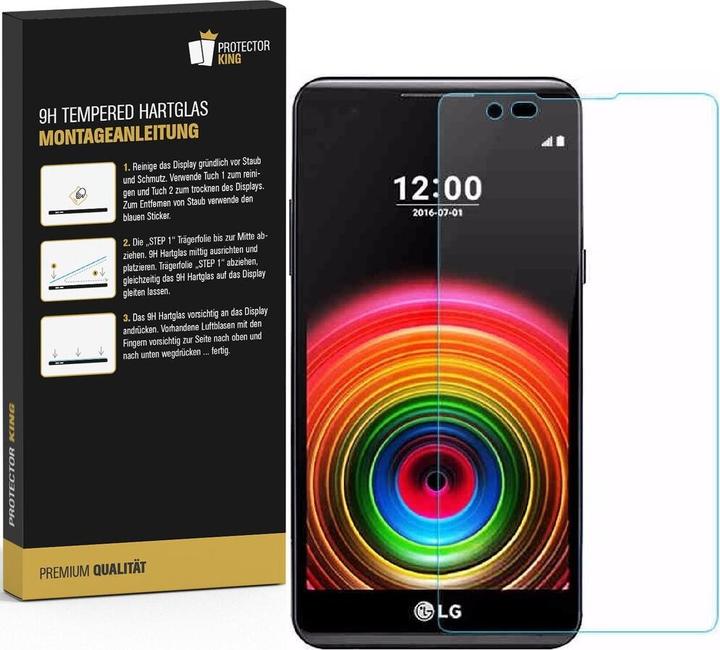 Actual product image Protectorking 1x real tempered 9H armoured glass 3D CLEAR (1 Piece, LG X Power)