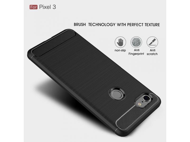 Actual product image Screenguard Google Pixel 3 Cover Carbon Brushed Soft TPU (Google Pixel 3)