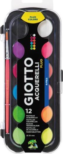 Actual product image Giotto Acquerelli Fluo Farben 12 Farben (Mixed colours)