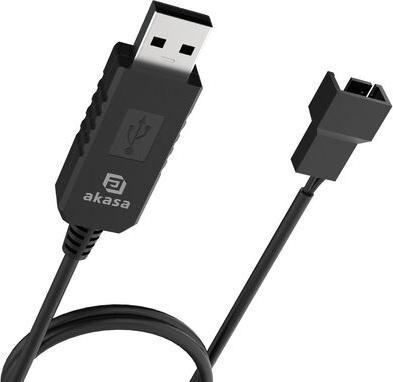 Actual product image Akasa - to DC Step-Up Voltage Converter Cable for USB to 3-Pin & 4-Pin PC Fan
