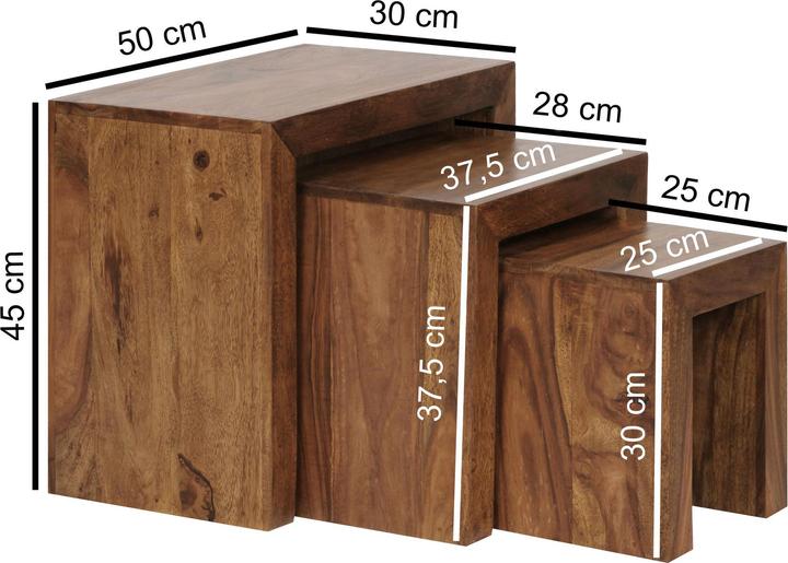 Actual product image Wohnling Mumbai (45 x 30 x 50 cm, 38 x 28 x 29 cm, 26 x 26 x 29 cm)