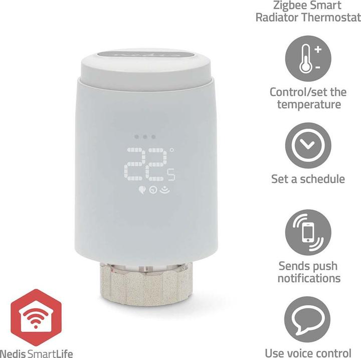 Produktbild Nedis SmartLife Heizkörpersteuerung | Zigbee 3.0 | Batteriebetrieben | LED | Android™ / IOS