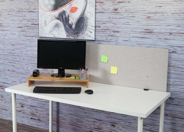 Immagine prodotto Mendler Divisorio acustico per scrivania, schermo privacy per ufficio, bacheca a doppia parete in (140 x 60 x 2 cm)