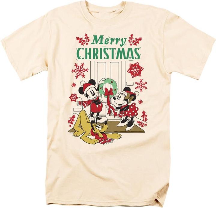 Immagine prodotto Disney Maglietta Natale Topolino e Topolina Corona di Fiori Uomo (M)
