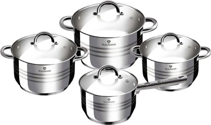 Produktbild Blaumann Pfannen-Set 8-teilig (Pfannenset + Topfset, Edelstahl)