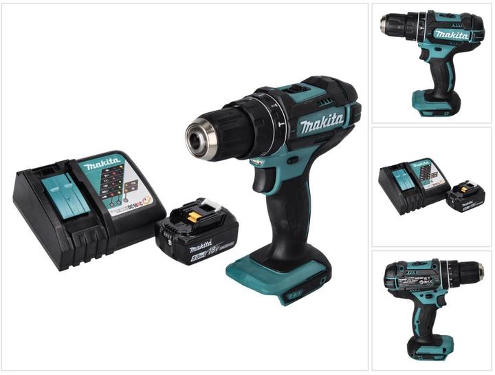 Produktbild Makita DHP 482 RT1 Akku Schlagbohrschrauber 18 V 62 Nm + 1x Akku 5,0 Ah + Ladegerät (Akkubetrieb)