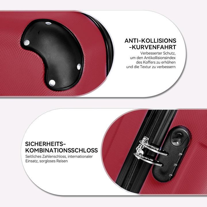 Image du produit Beibye 3-teiliges Hartschalenkoffer-Set (110 l, Bagage à main (jusqu'à 50l), M (50 - 90l), L (90 - 115l))
